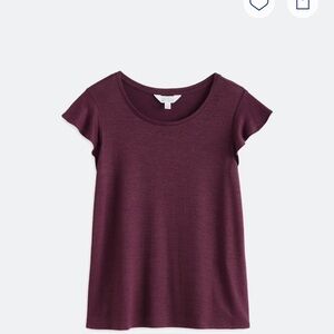 Market & Spruce Rich Purple Short Sleeve Top